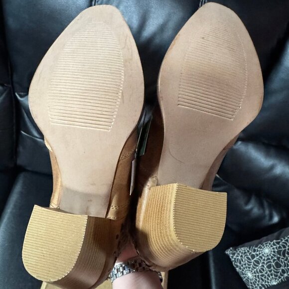 ROPER Womens Tan Leather Serena Cut-Outs Ankle Boots 7.5 - Picture 6 of 7